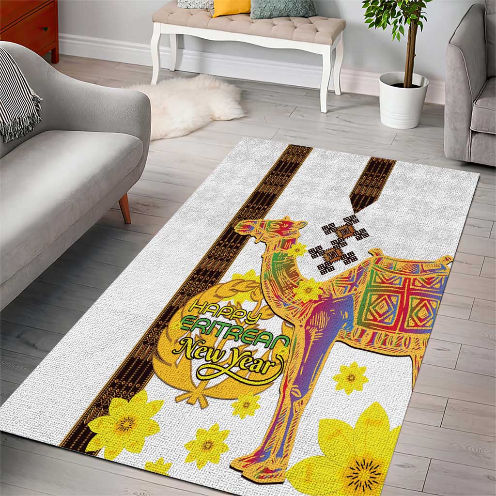Melkam Enkutatash Eritrean Area Rug Camel With Habesha Tilet Pattern LT15