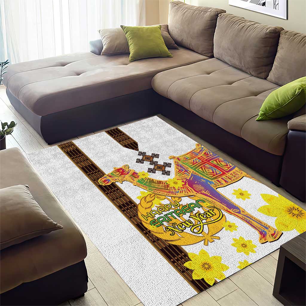 Melkam Enkutatash Eritrean Area Rug Camel With Habesha Tilet Pattern LT15