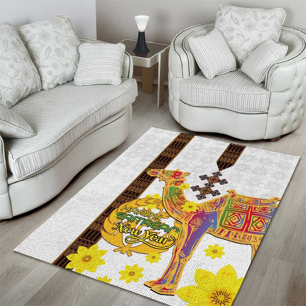 Melkam Enkutatash Eritrean Area Rug Camel With Habesha Tilet Pattern LT15