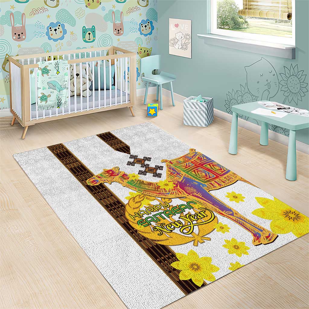 Melkam Enkutatash Eritrean Area Rug Camel With Habesha Tilet Pattern LT15