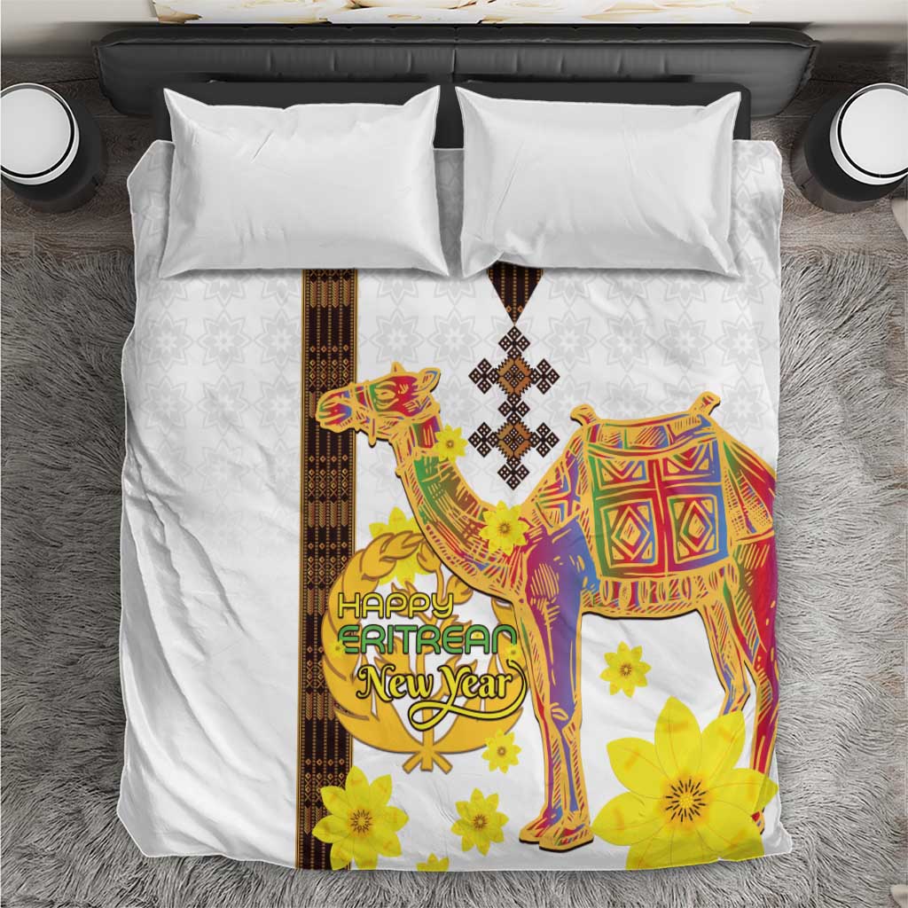 Melkam Enkutatash Eritrean Bedding Set Camel With Habesha Tilet Pattern LT15