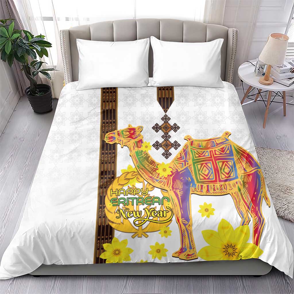 Melkam Enkutatash Eritrean Bedding Set Camel With Habesha Tilet Pattern LT15