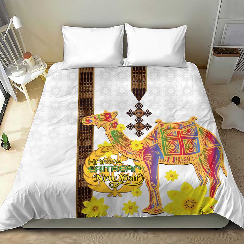 Melkam Enkutatash Eritrean Bedding Set Camel With Habesha Tilet Pattern LT15