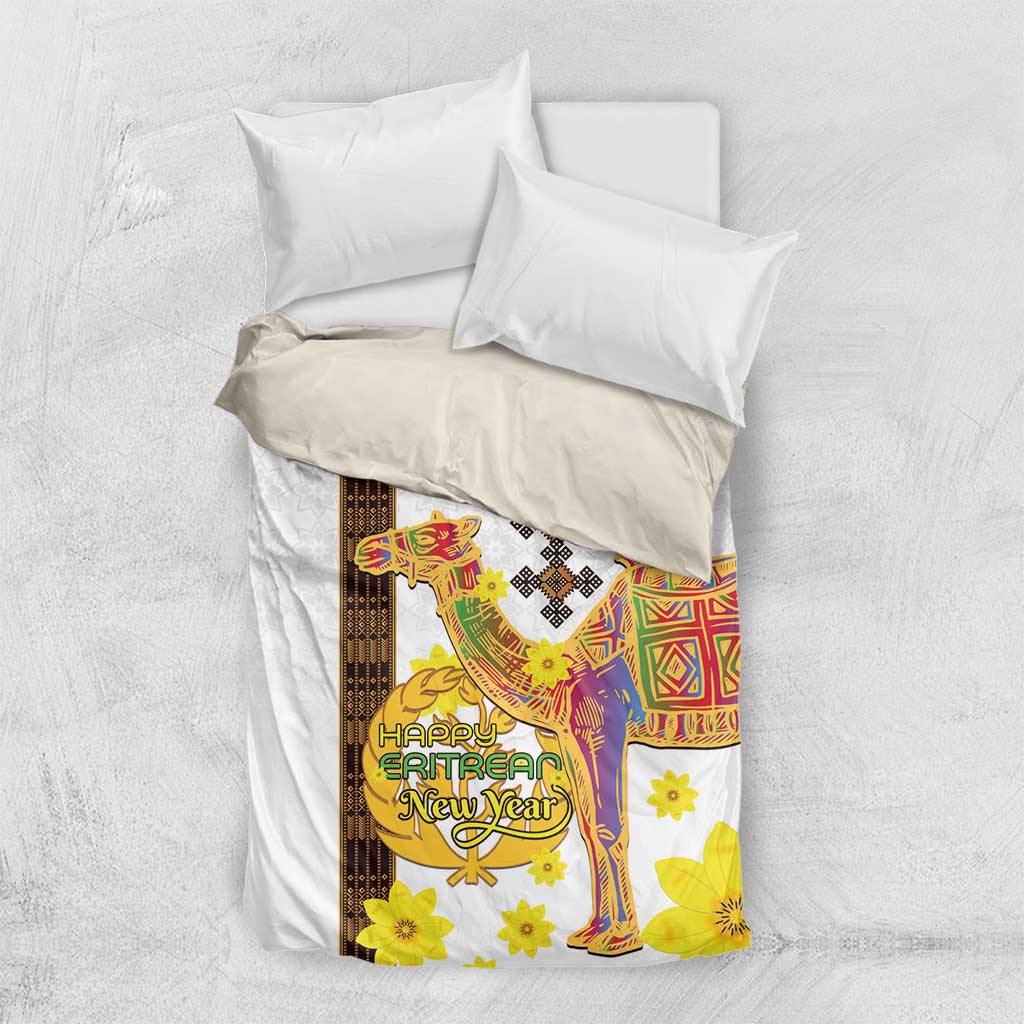 Melkam Enkutatash Eritrean Bedding Set Camel With Habesha Tilet Pattern LT15