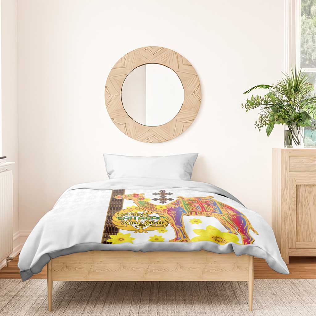 Melkam Enkutatash Eritrean Bedding Set Camel With Habesha Tilet Pattern LT15