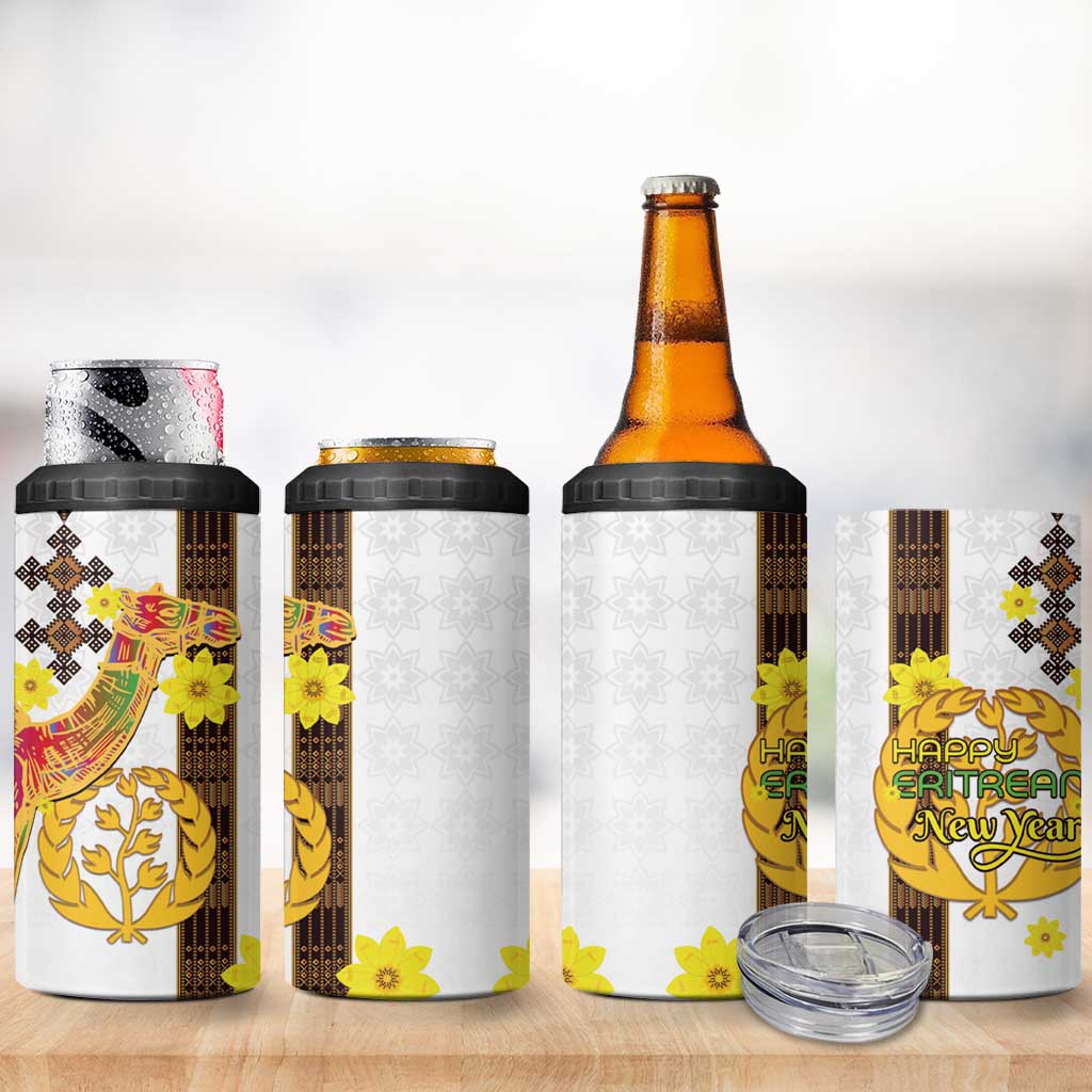 Melkam Enkutatash Eritrean 4 in 1 Can Cooler Tumbler Camel With Habesha Tilet Pattern LT15