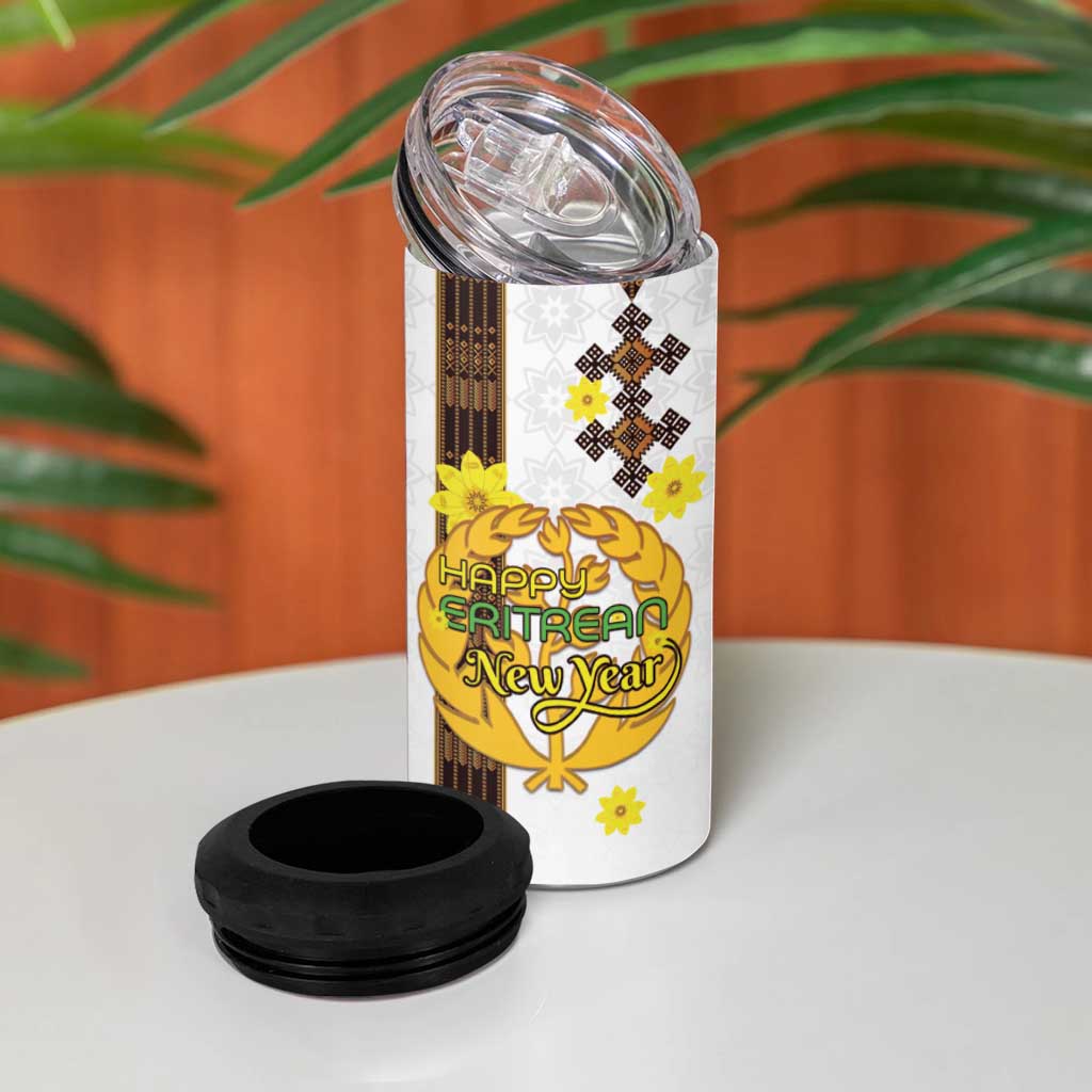 Melkam Enkutatash Eritrean 4 in 1 Can Cooler Tumbler Camel With Habesha Tilet Pattern LT15