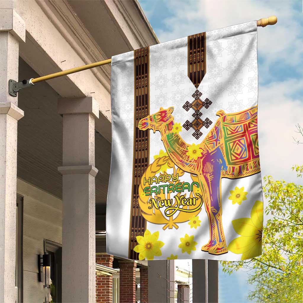 Melkam Enkutatash Eritrean Garden Flag Camel With Habesha Tilet Pattern LT15