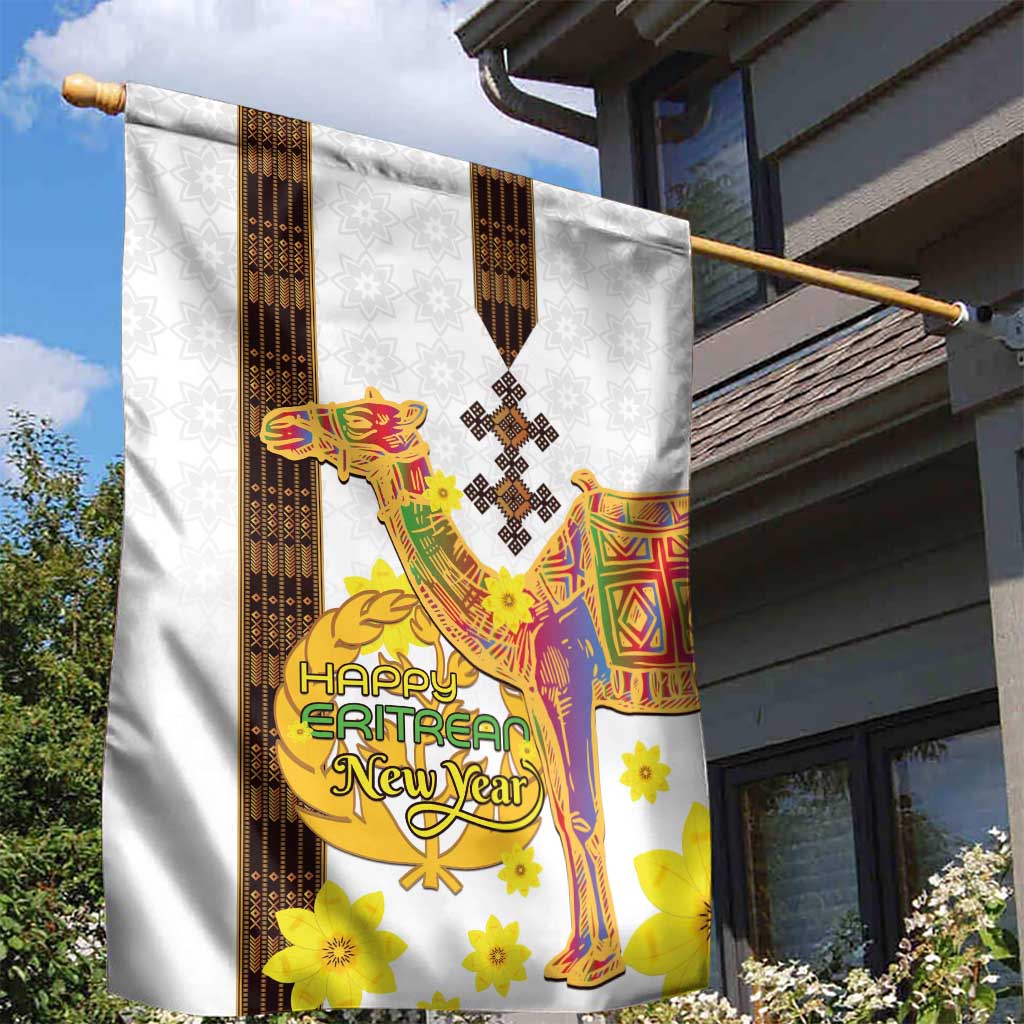 Melkam Enkutatash Eritrean Garden Flag Camel With Habesha Tilet Pattern LT15