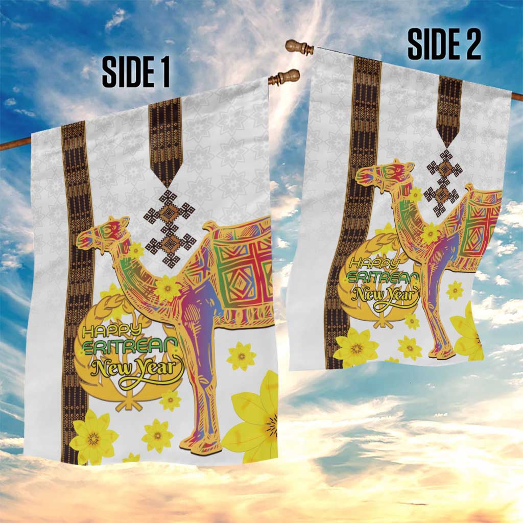 Melkam Enkutatash Eritrean Garden Flag Camel With Habesha Tilet Pattern LT15