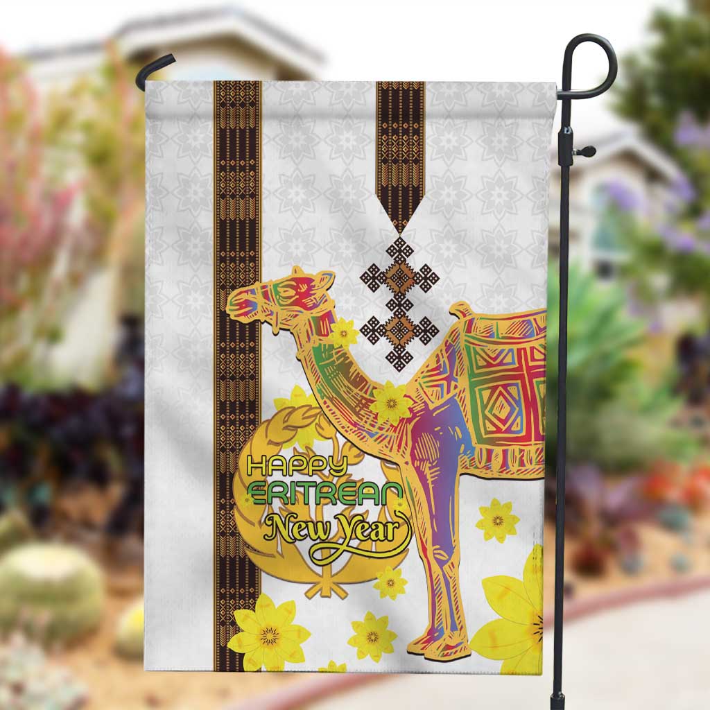Melkam Enkutatash Eritrean Garden Flag Camel With Habesha Tilet Pattern LT15