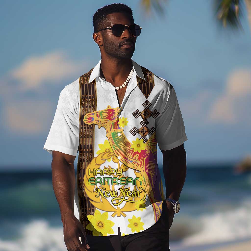 Melkam Enkutatash Eritrean Hawaiian Shirt Camel With Habesha Tilet Pattern LT15