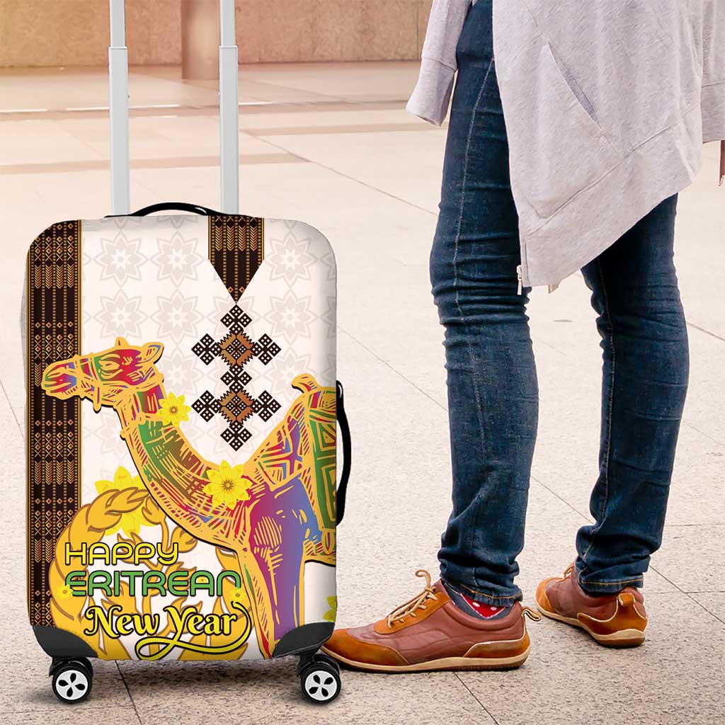 Happy Eritrea New Year Luggage Cover Adey Abeba Flower With Habesha Tilet Pattern LT15