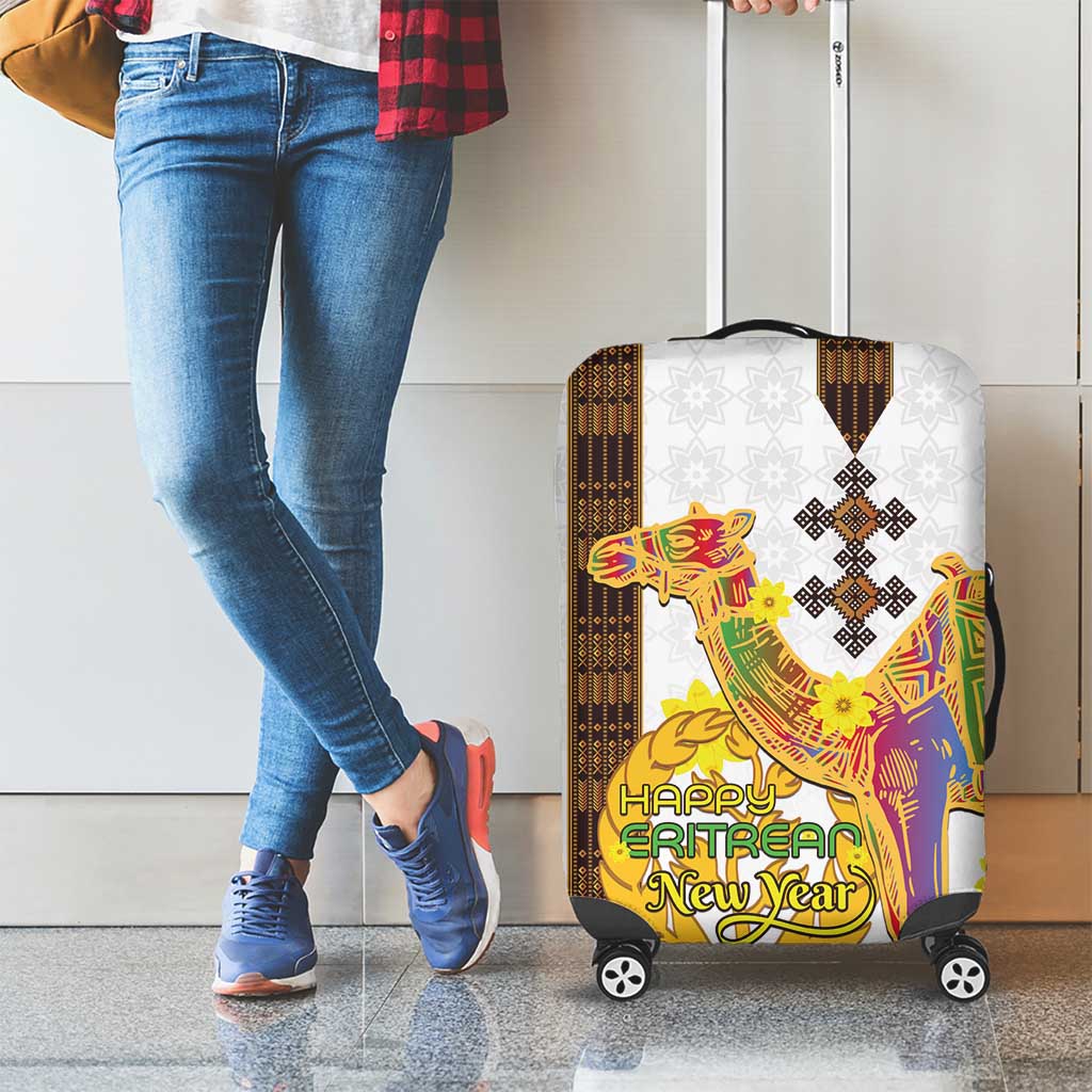 Happy Eritrea New Year Luggage Cover Adey Abeba Flower With Habesha Tilet Pattern LT15