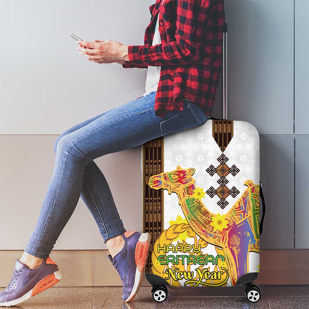 Happy Eritrea New Year Luggage Cover Adey Abeba Flower With Habesha Tilet Pattern LT15