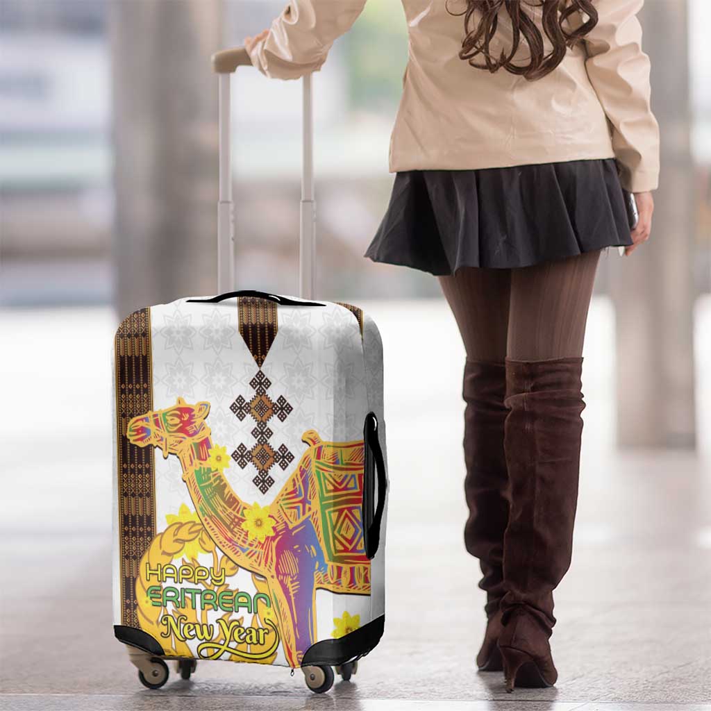 Happy Eritrea New Year Luggage Cover Adey Abeba Flower With Habesha Tilet Pattern LT15