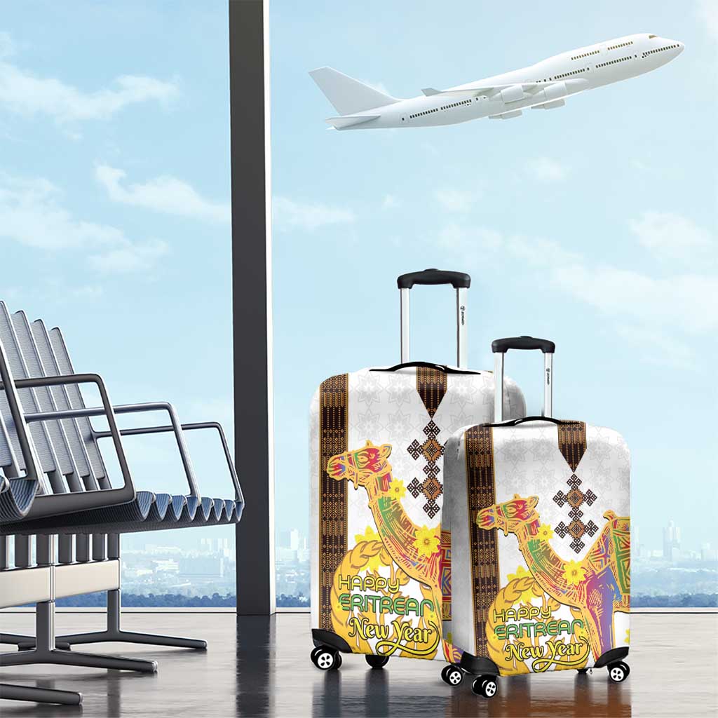 Happy Eritrea New Year Luggage Cover Adey Abeba Flower With Habesha Tilet Pattern LT15