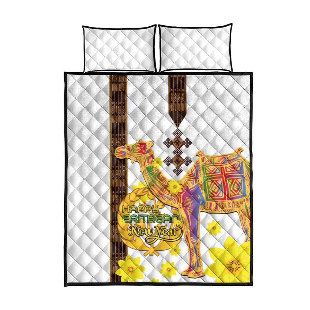 Melkam Enkutatash Eritrean Quilt Bed Set Camel With Habesha Tilet Pattern LT15