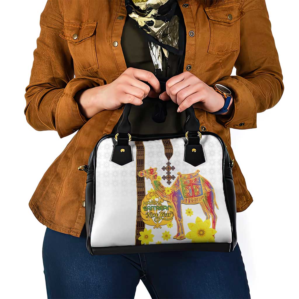 Happy Eritrea New Year Shoulder Handbag Adey Abeba Flower With Habesha Tilet Pattern LT15
