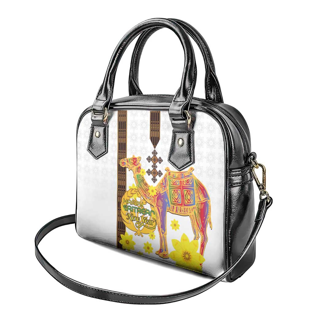 Happy Eritrea New Year Shoulder Handbag Adey Abeba Flower With Habesha Tilet Pattern LT15