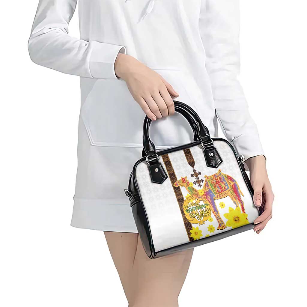 Happy Eritrea New Year Shoulder Handbag Adey Abeba Flower With Habesha Tilet Pattern LT15