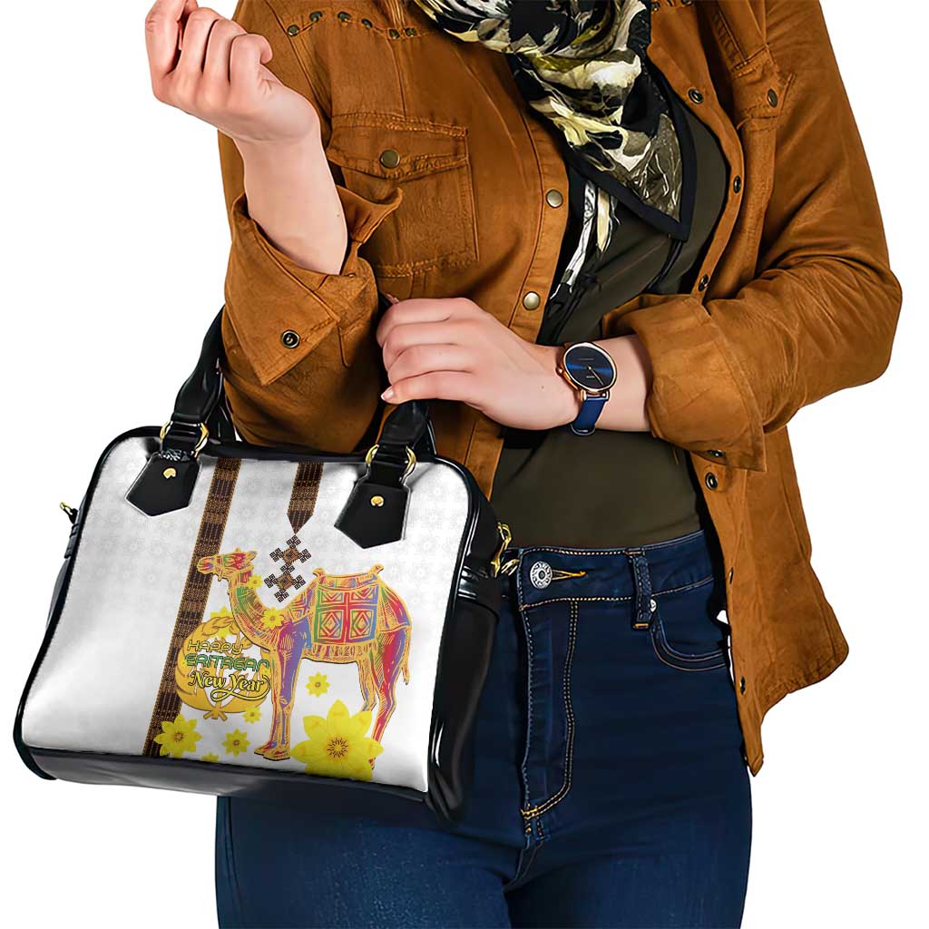 Happy Eritrea New Year Shoulder Handbag Adey Abeba Flower With Habesha Tilet Pattern LT15