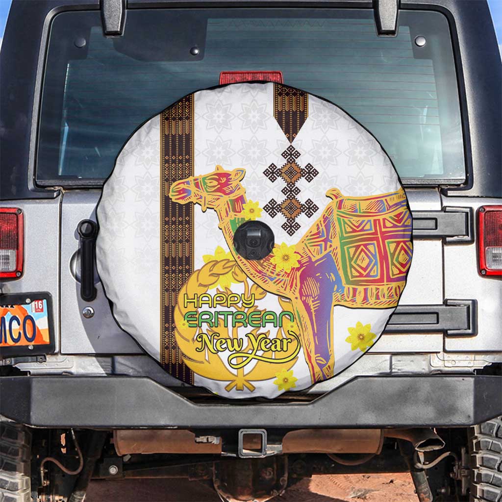 Happy Eritrea New Year Spare Tire Cover Adey Abeba Flower With Habesha Tilet Pattern LT15