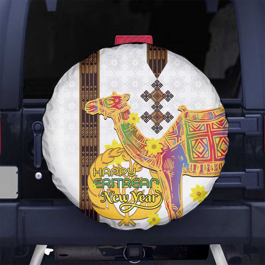 Happy Eritrea New Year Spare Tire Cover Adey Abeba Flower With Habesha Tilet Pattern LT15