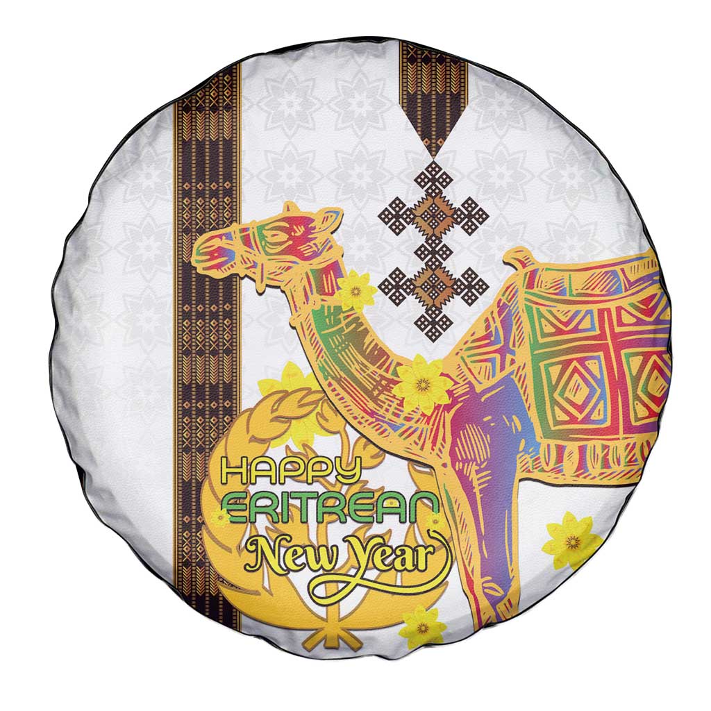 Happy Eritrea New Year Spare Tire Cover Adey Abeba Flower With Habesha Tilet Pattern LT15