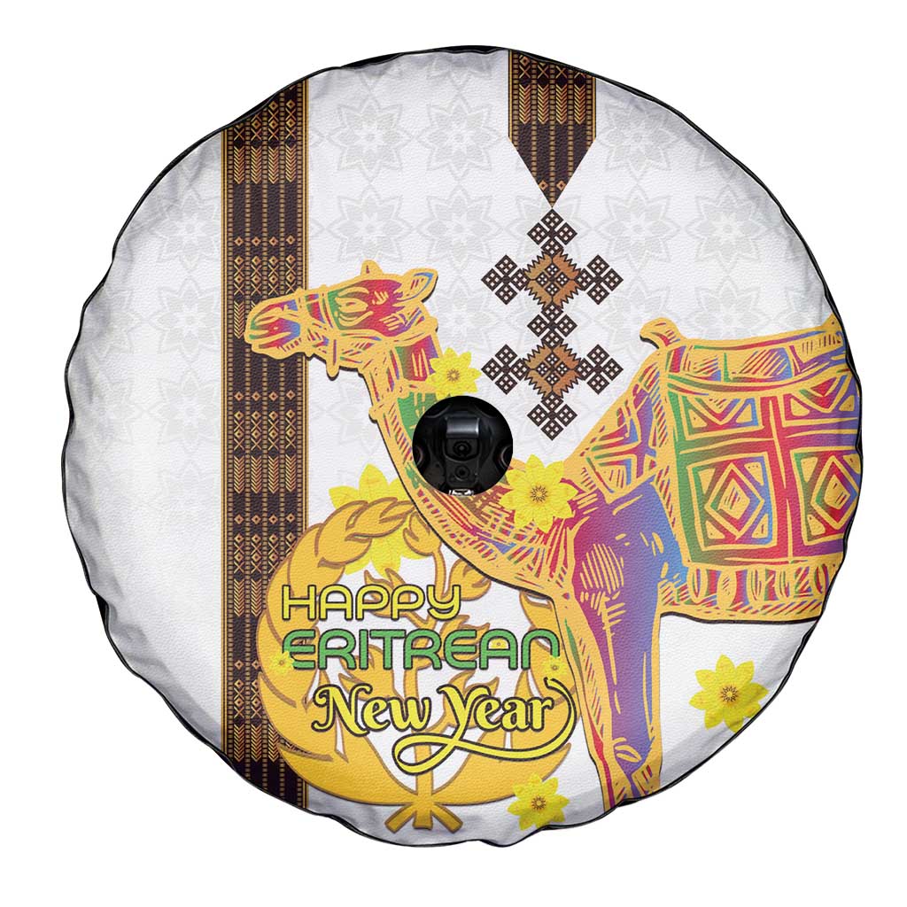 Happy Eritrea New Year Spare Tire Cover Adey Abeba Flower With Habesha Tilet Pattern LT15