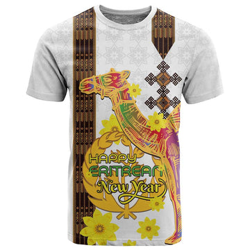 Melkam Enkutatash Eritrean T shirt Camel With Habesha Tilet Pattern LT15
