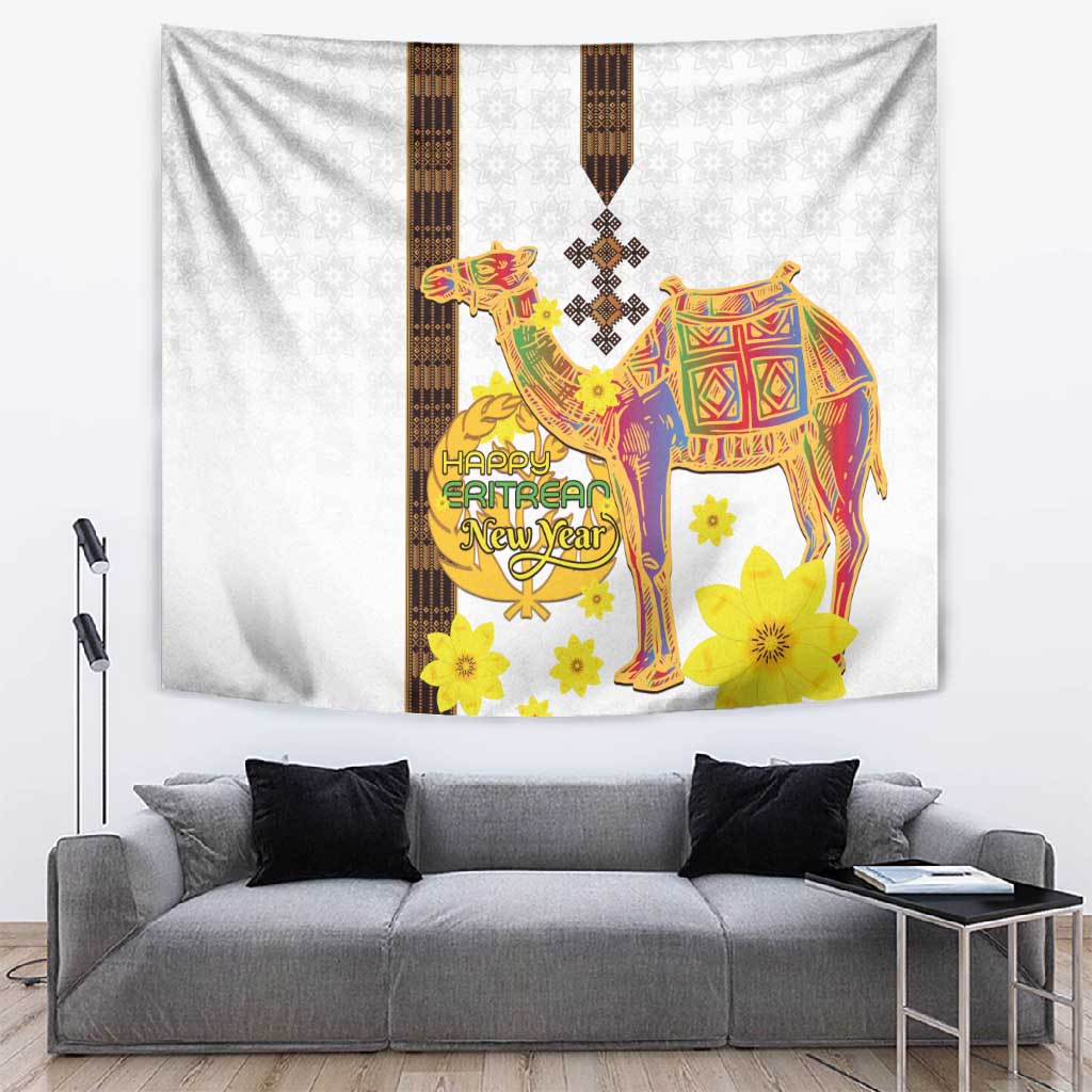 Melkam Enkutatash Eritrean Tapestry Camel With Habesha Tilet Pattern LT15