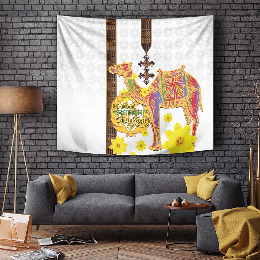 Melkam Enkutatash Eritrean Tapestry Camel With Habesha Tilet Pattern LT15