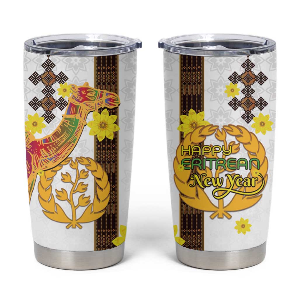Melkam Enkutatash Eritrean Tumbler Cup Camel With Habesha Tilet Pattern LT15