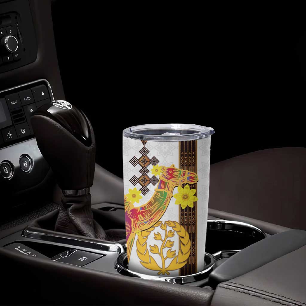Melkam Enkutatash Eritrean Tumbler Cup Camel With Habesha Tilet Pattern LT15