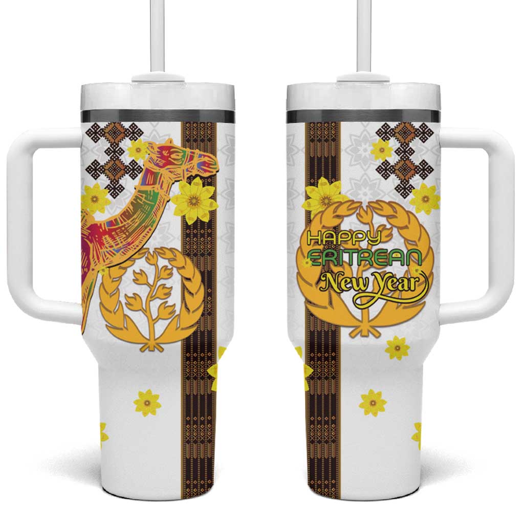 Melkam Enkutatash Eritrean Tumbler With Handle Camel With Habesha Tilet Pattern LT15