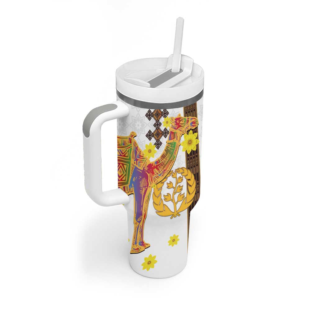 Melkam Enkutatash Eritrean Tumbler With Handle Camel With Habesha Tilet Pattern LT15
