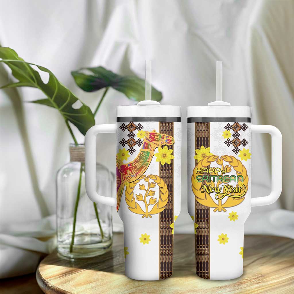 Melkam Enkutatash Eritrean Tumbler With Handle Camel With Habesha Tilet Pattern LT15