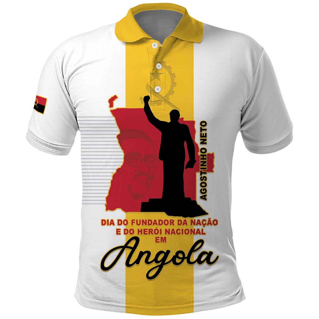 Personalized Angola National Heroes Day Polo Shirt Agostinho Neto With Map LT15