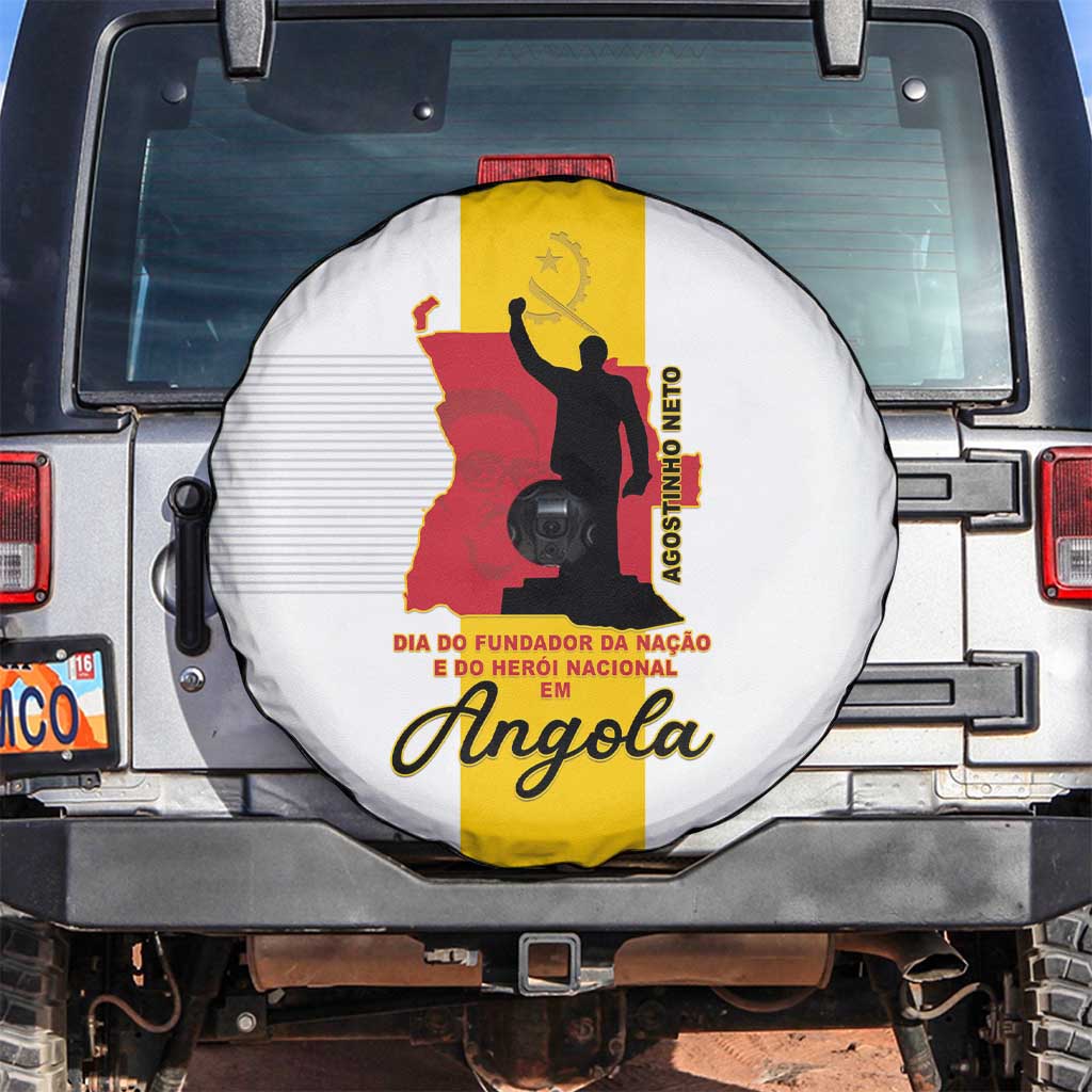 Angola National Heroes Day Spare Tire Cover Agostinho Neto With Map LT15