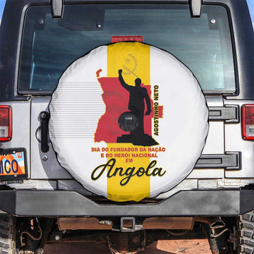 Angola National Heroes Day Spare Tire Cover Agostinho Neto With Map LT15