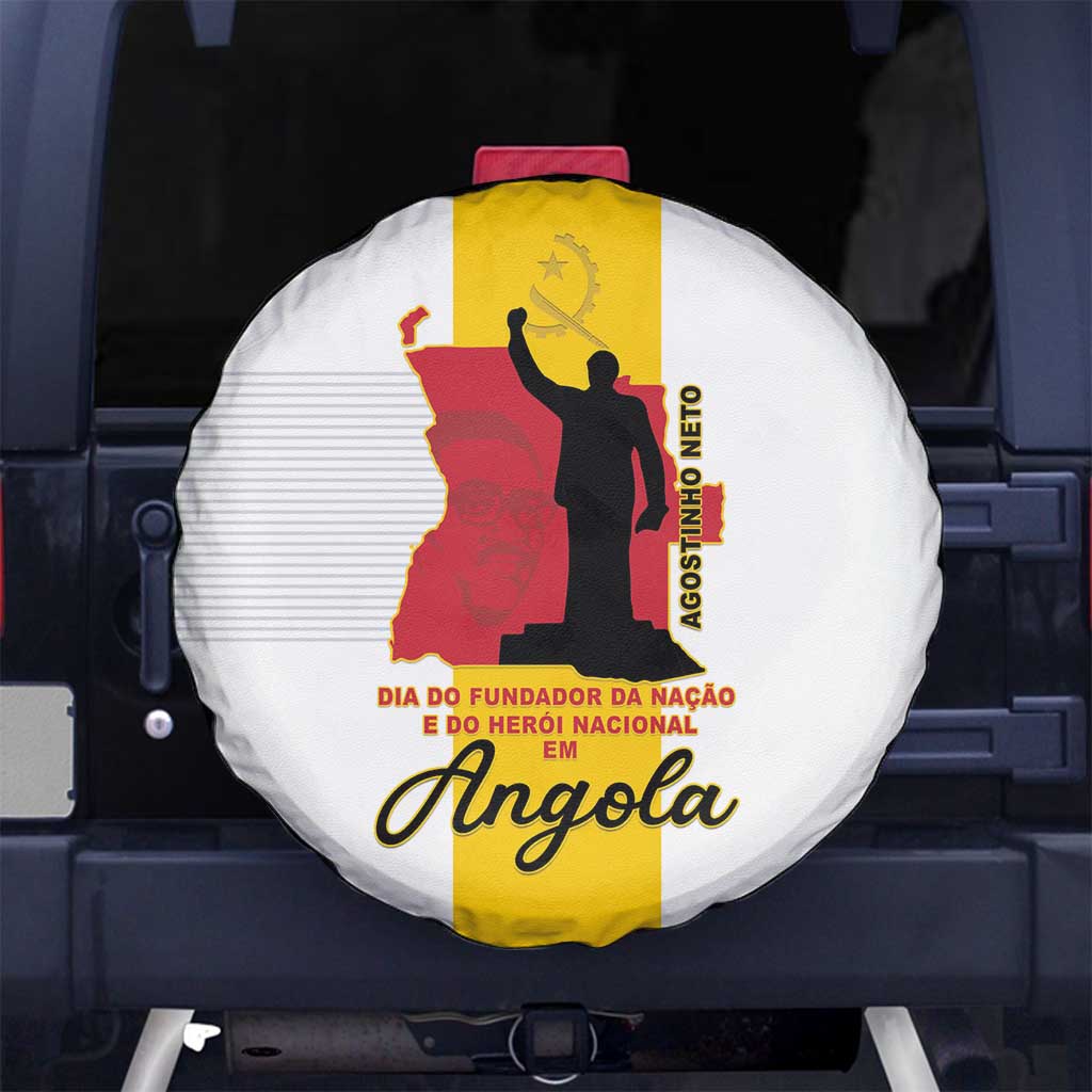 Angola National Heroes Day Spare Tire Cover Agostinho Neto With Map LT15