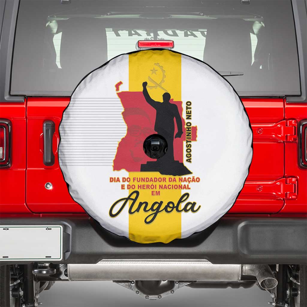 Angola National Heroes Day Spare Tire Cover Agostinho Neto With Map LT15
