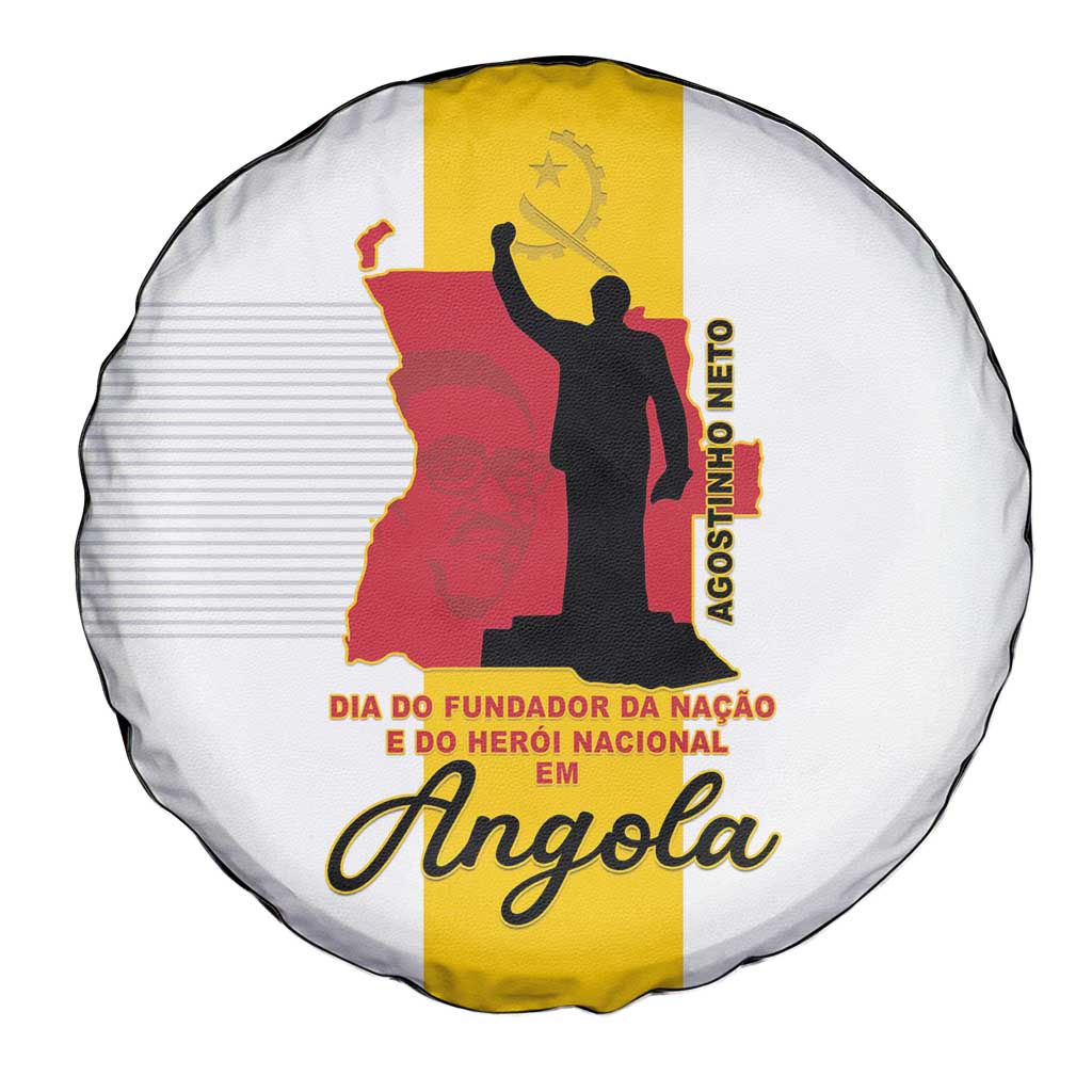 Angola National Heroes Day Spare Tire Cover Agostinho Neto With Map LT15