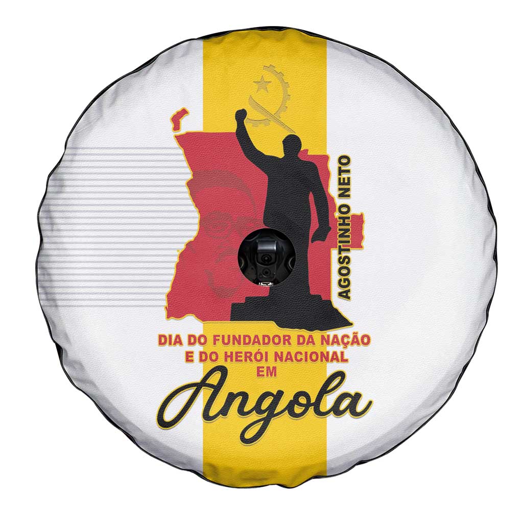 Angola National Heroes Day Spare Tire Cover Agostinho Neto With Map LT15