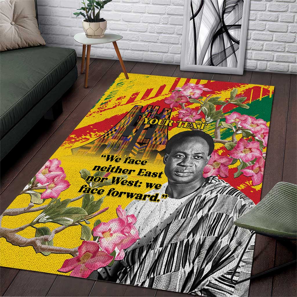 Personalized Ghana Kwame Nkrumah Memorial Day Area Rug Mausoleum Impala Lily LT15