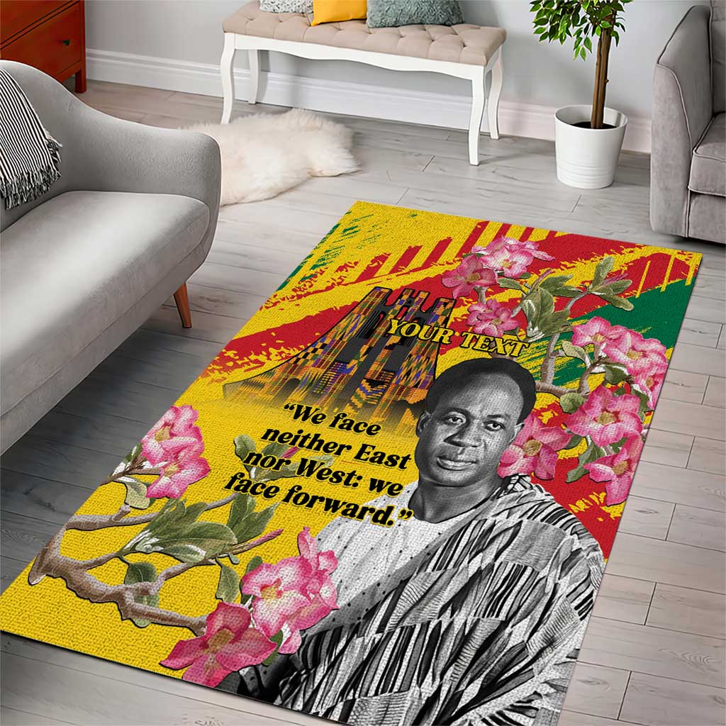 Personalized Ghana Kwame Nkrumah Memorial Day Area Rug Mausoleum Impala Lily LT15