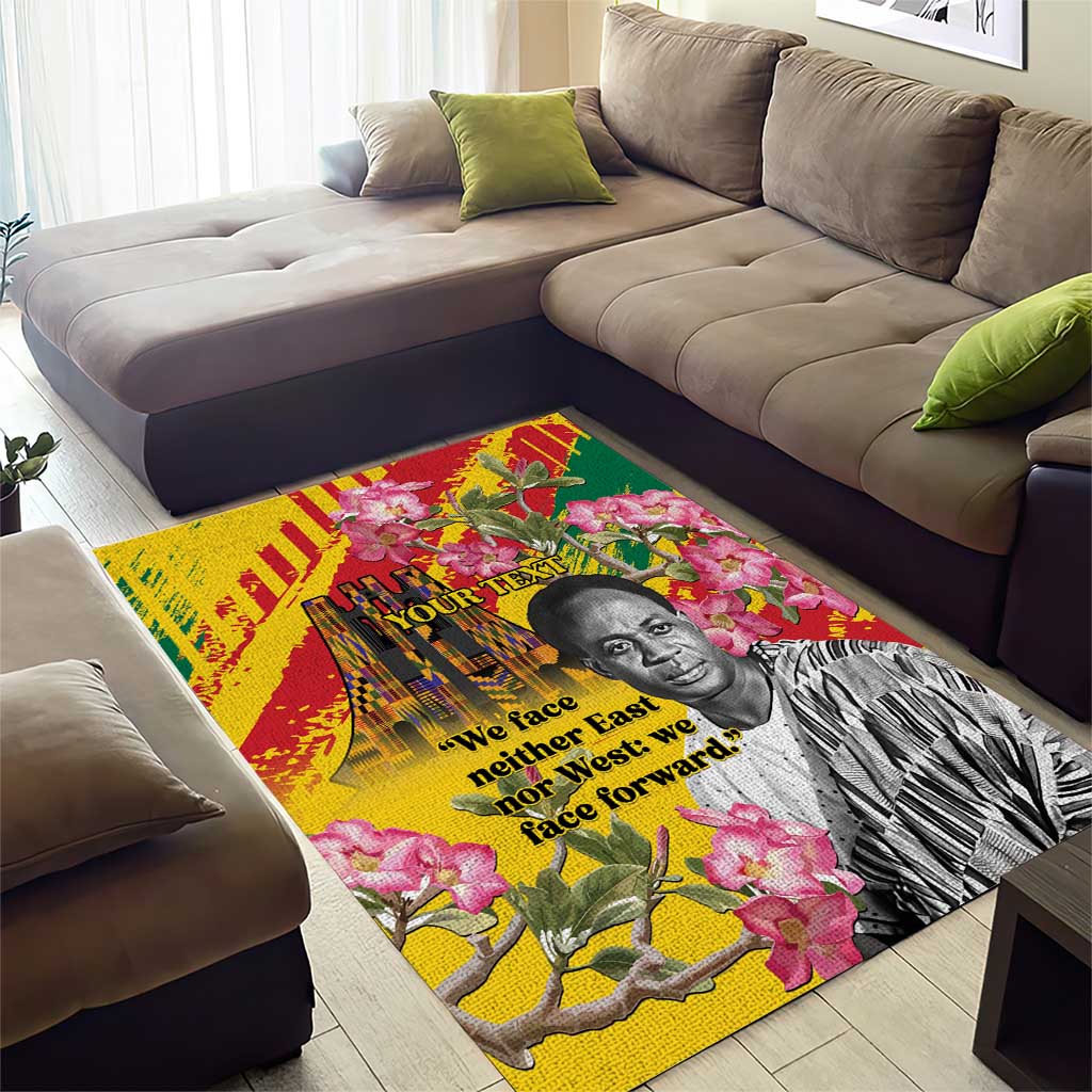Personalized Ghana Kwame Nkrumah Memorial Day Area Rug Mausoleum Impala Lily LT15