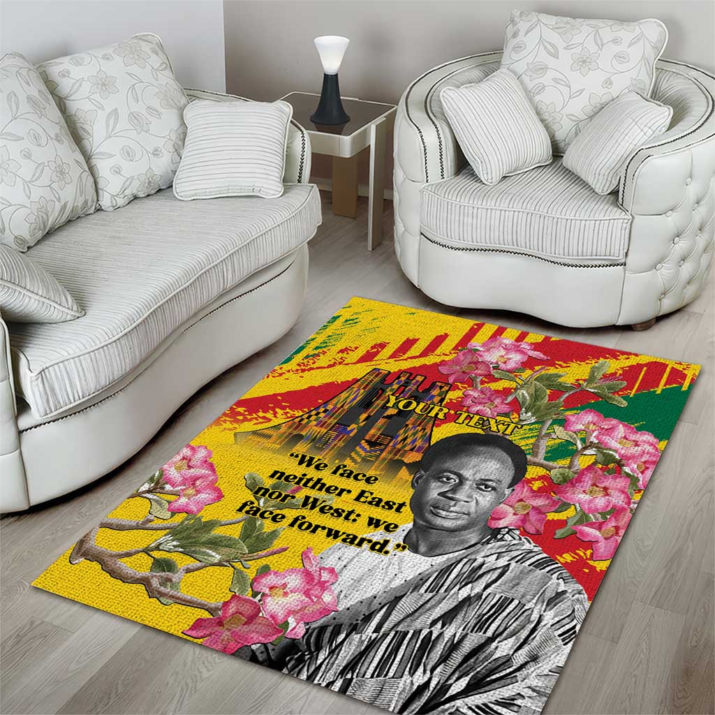 Personalized Ghana Kwame Nkrumah Memorial Day Area Rug Mausoleum Impala Lily LT15