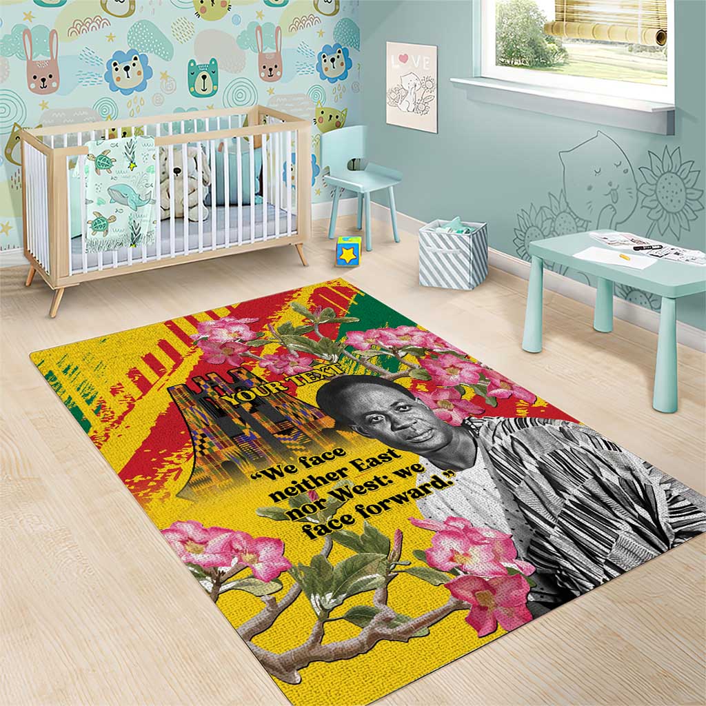 Personalized Ghana Kwame Nkrumah Memorial Day Area Rug Mausoleum Impala Lily LT15